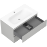 Mexen Orio bathroom cabinet 80 cm with Vela washbasin, 2 drawers, grey matte/white matte - 91A10-08047-2-BFF62-W23M01