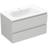 Mexen Orio meuble de salle de bains 80 cm avec lavabo Vela, 2 tiroirs, gris mat/blanc mat - 91A10-08047-2-BFF62-W23M01