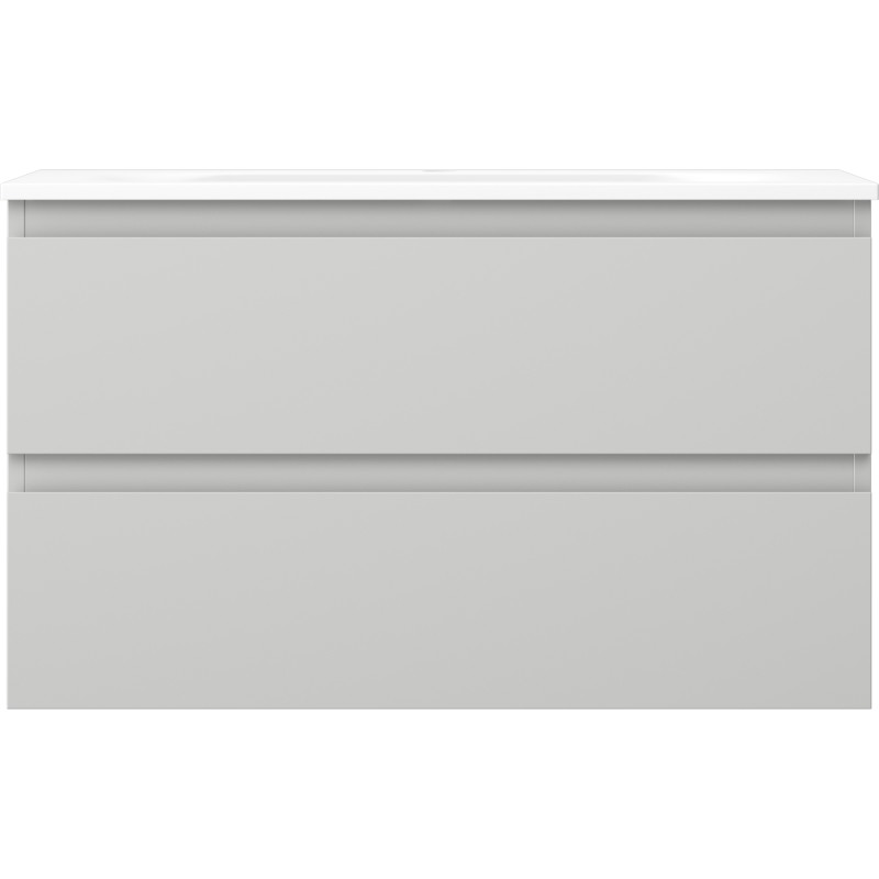 Mexen Orio vannitoakapp 80 cm koos Vela valamu, 2 sahtlit, hall matt/valge matt - 91A10-08047-2-BFF62-W23M01