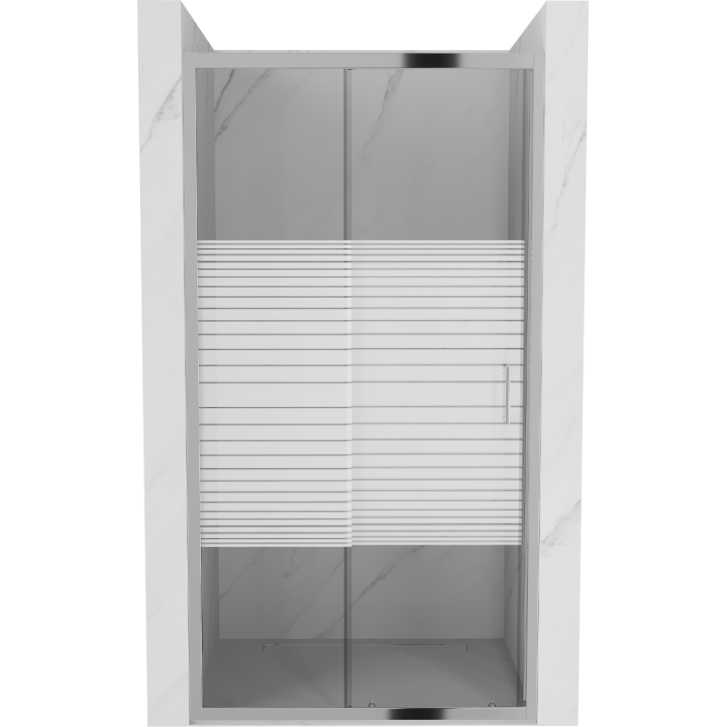 Mexen Apia schuifdouchedeur 100 cm, strepen, chroom - 845-100-000-01-20