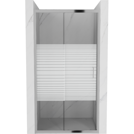 Mexen Apia schuifdouchedeur 100 cm, strepen, chroom - 845-100-000-01-20