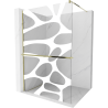 Mexen Kioto+ Duschwand mit Ablage Walk-in 110 x 200 cm, weiße Welle, gold - 800-110-121-50-97