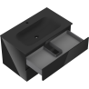 Mexen Orio gabinete de baño de 80 cm con lavabo Vela, 2 cajones, negro brillo/negro mate - 91A10-08047-2-BFF70-W23M71