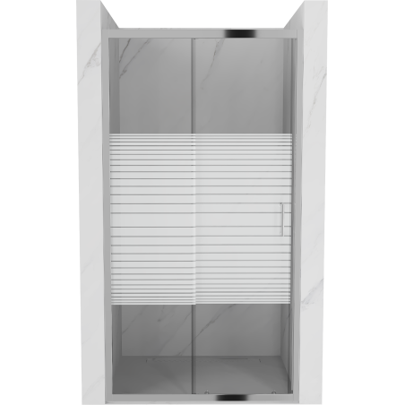 Mexen Apia schuifbare douchedeur 105 cm, strepen, chroom - 845-105-000-01-20