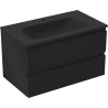 Mexen Orio Badezimmerschrank 80 cm mit Waschbecken Vela, 2 Schubladen, schwarz matt - 91A10-08047-2-BFF71-W23M71