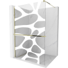 Mexen Kioto+ Duschwand mit Regal Walk-in 120 x 200 cm, weißer Wellen, Gold - 800-120-121-50-97