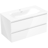 Mexen Orio meuble de salle de bain 90 cm avec lavabo Vela, 2 tiroirs, blanc brillant - 91A10-09047-2-BFF00-W23M00