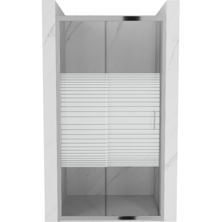 Mexen Apia drzwi prysznicowe rozsuwane 115 cm, pasy, chrom - 845-115-000-01-20