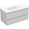 Mexen Orio gabinete de baño de 90 cm con lavabo Vela, 2 cajones, gris mate/blanco mate - 91A10-09047-2-BFF62-W23M01