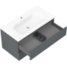Mexen Orio 90 cm Bathroom Cabinet with Vela Sink, 2 Drawers, Matte Graphite/Matte White - 91A10-09047-2-BFF66-W23M01