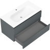 Mexen Orio armoire de salle de bains 90 cm avec lavabo Vela, 2 tiroirs, graphite mat/blanc mat - 91A10-09047-2-BFF66-W23M01