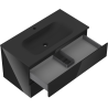 Mexen Orio armario de baño 90 cm con lavabo Vela, 2 cajones, negro brillante/negro mate - 91A10-09047-2-BFF70-W23M71