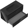 Mexen Orio armadietto da bagno 90 cm con lavabo Vela, 2 cassetti, nero lucido/nero opaco - 91A10-09047-2-BFF70-W23M71