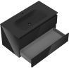 Mexen Orio armario de baño 90 cm con lavabo Vela, 2 cajones, negro brillante/negro mate - 91A10-09047-2-BFF70-W23M71