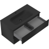 Mexen Orio mueble de baño de 90 cm con lavabo Vela, 2 cajones, negro mate - 91A10-09047-2-BFF71-W23M71
