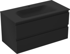 Mexen Orio mobile bagno 90 cm con lavabo Vela, 2 cassetti, nero opaco - 91A10-09047-2-BFF71-W23M71