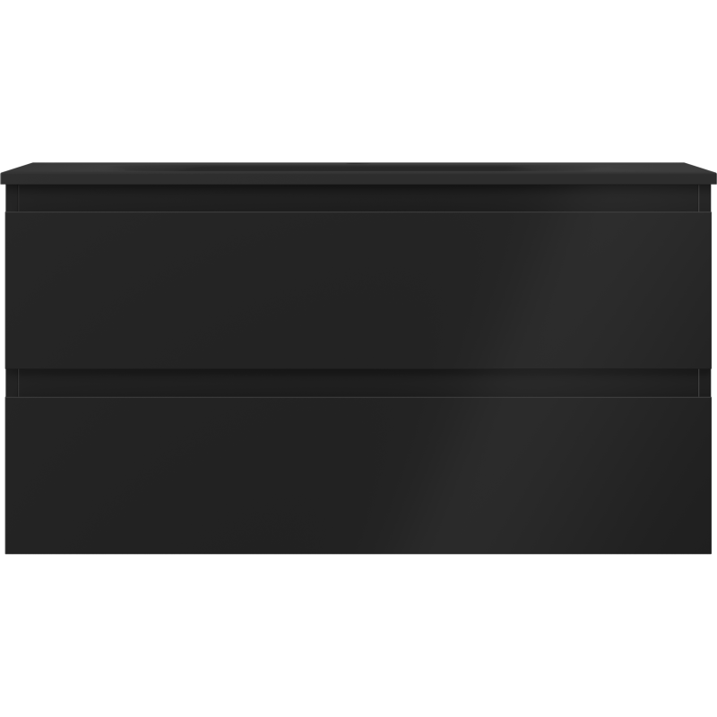Mexen Orio badkamerkast 90 cm met wastafel Vela, 2 laden, zwart mat - 91A10-09047-2-BFF71-W23M71