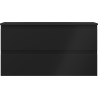 Mexen Orio Badezimmerschrank 90 cm mit Waschbecken Vela, 2 Schubladen, schwarz matt - 91A10-09047-2-BFF71-W23M71