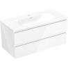 Mexen Orio meuble de salle de bain 100 cm avec lavabo Vela, 2 tiroirs, blanc brillant - 91A10-10047-2-BFF00-W23M00