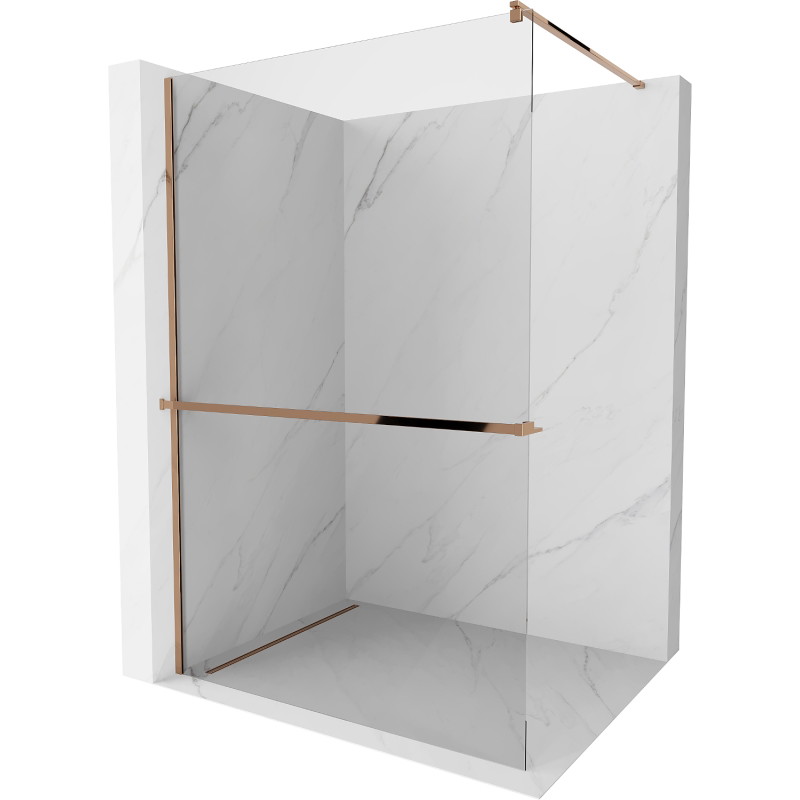 Mexen Kioto+ dušisein riiuliga Walk-in 80 x 200 cm, läbipaistev, roosa kuld - 800-080-121-60-00