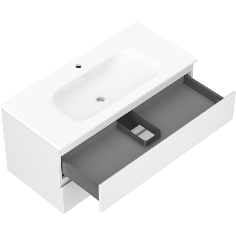 Mexen Orio mobile da bagno 100 cm con lavabo Vela, 2 cassetti, bianco opaco - 91A10-10047-2-BFF01-W23M01