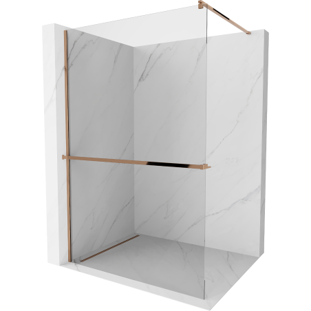 Mexen Kioto+ douchewand met plank Walk-in 90 x 200 cm, transparant, roze goud - 800-090-121-60-00