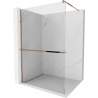 Mexen Kioto+ douchescherm met plank Walk-in 90 x 200 cm, transparant, rozen goud - 800-090-121-60-00