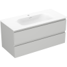 Mexen Orio gabinete de baño de 100 cm con lavabo Vela, 2 cajones, gris mate/blanco mate - 91A10-10047-2-BFF62-W23M01