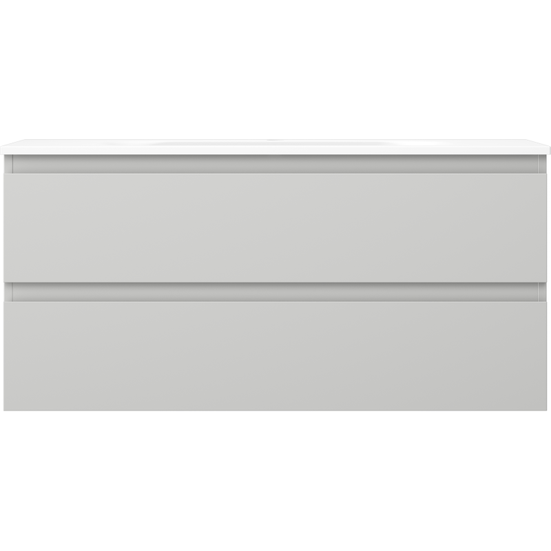 Mexen Orio Badezimmerschrank 100 cm mit Waschbecken Vela, 2 Schubladen, grau matt/weiß matt - 91A10-10047-2-BFF62-W23M01