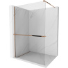 Mexen Kioto+ parete doccia con mensola Walk-in 110 x 200 cm, trasparente, oro rosa - 800-110-121-60-00