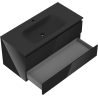 Mexen Orio mueble de baño de 100 cm con lavabo Vela, 2 cajones, negro brillo/negro mate - 91A10-10047-2-BFF70-W23M71