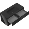 Mexen Orio bathroom cabinet 100 cm with Vela sink, 2 drawers, black gloss/matte black - 91A10-10047-2-BFF70-W23M71