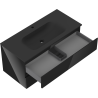 Mexen Orio meuble de salle de bain 100 cm avec lavabo Vela, 2 tiroirs, noir brillant/noir mat - 91A10-10047-2-BFF70-W23M71