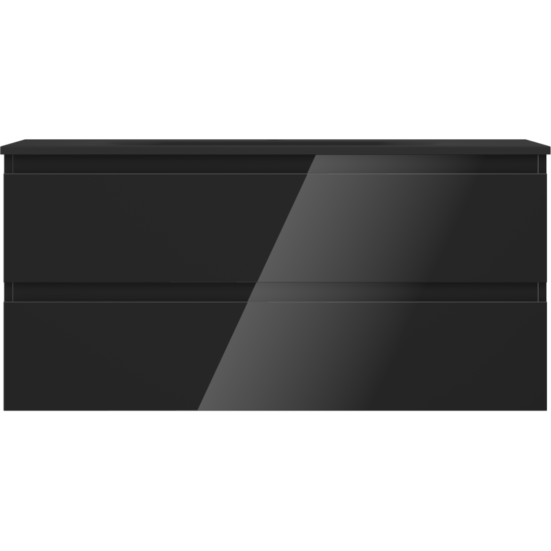 Mexen Orio meuble de salle de bain 100 cm avec lavabo Vela, 2 tiroirs, noir brillant/noir mat - 91A10-10047-2-BFF70-W23M71