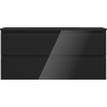 Mexen Orio Badezimmerspiegel 100 cm mit Waschbecken Vela, 2 Schubladen, Schwarz Glanz/Schwarz Matt - 91A10-10047-2-BFF70-W23M71