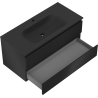 Mexen Orio bathroom cabinet 100 cm with Vela sink, 2 drawers, black matte - 91A10-10047-2-BFF71-W23M71