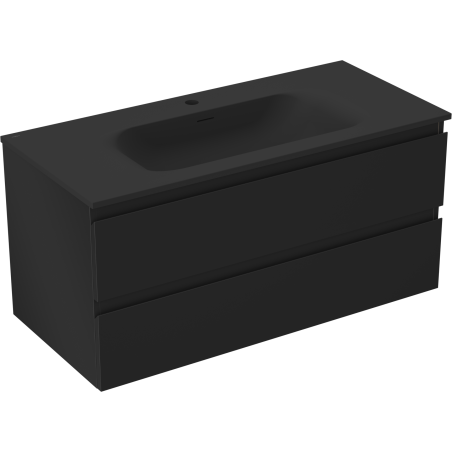 Mexen Orio mueble de baño 100 cm con lavabo Vela, 2 cajones, negro mate - 91A10-10047-2-BFF71-W23M71