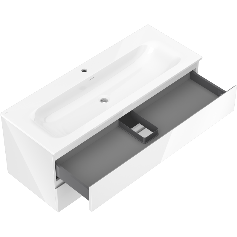 Mexen Orio badkamermeubel 120 cm met wastafel Vela, 2 lades, wit glans - 91A10-12047-2-BFF00-W23M00