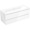 Mexen Orio Badezimmerschrank 120 cm mit Waschbecken Vela, 2 Schubladen, weiß glänzend - 91A10-12047-2-BFF00-W23M00