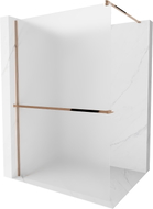 Mexen Kioto+ shower wall with shelf Walk-in 100 x 200 cm, frost, rose gold - 800-100-121-60-30
