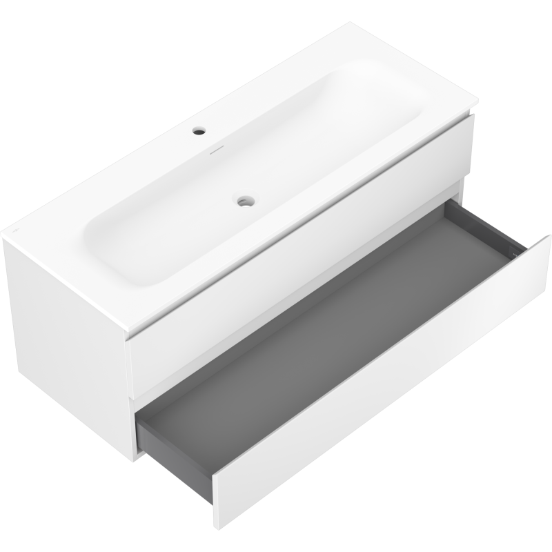 Mexen Orio meuble de salle de bain 120 cm avec lavabo Vela, 2 tiroirs, blanc mat - 91A10-12047-2-BFF01-W23M01