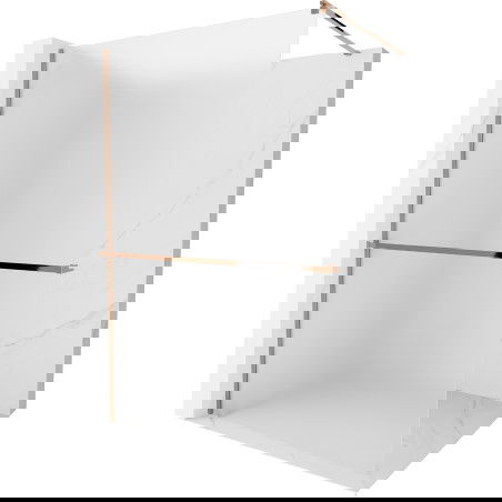 Mexen Kioto+ Paroi de douche avec étagère Walk-in 110 x 200 cm, givre, or rose - 800-110-121-60-30