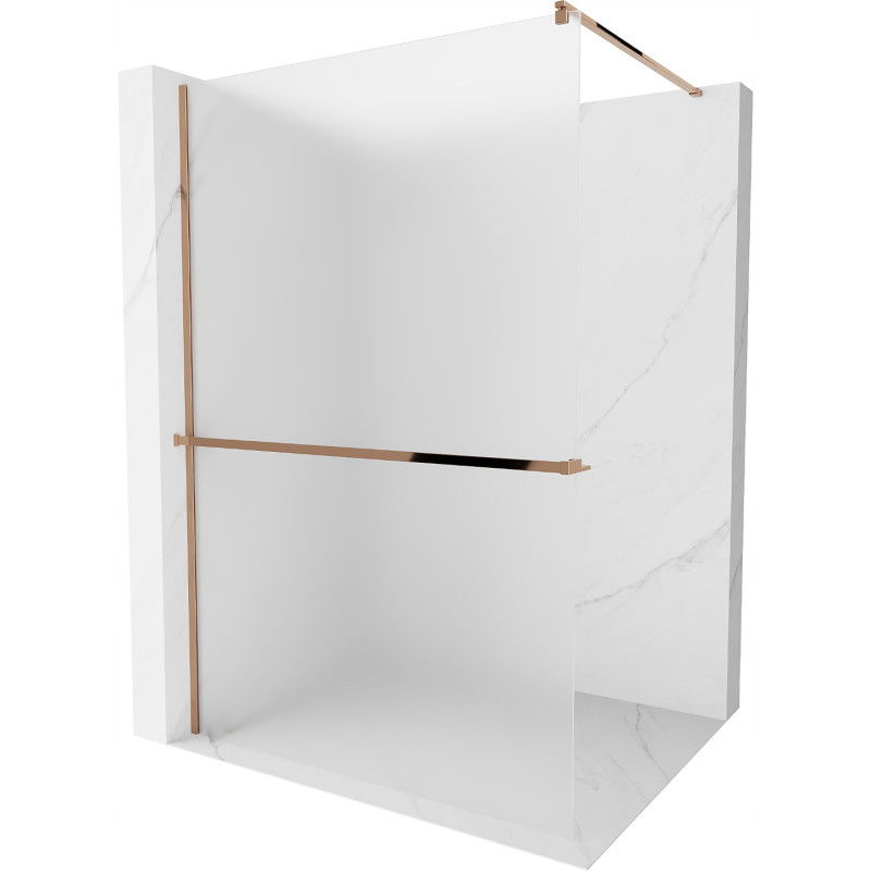 Mexen Kioto+ Duschwand mit Regal Walk-in 120 x 200 cm, Frost, Roségold - 800-120-121-60-30