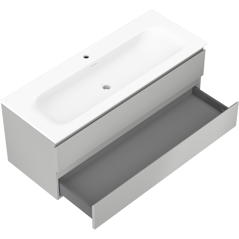 Mexen Orio mobile da bagno 120 cm con lavabo Vela, 2 cassetti, grigio opaco/bianco opaco - 91A10-12047-2-BFF62-W23M01