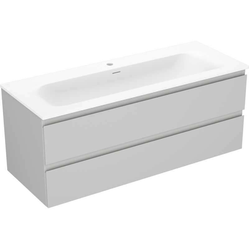 Mexen Orio armoire de salle de bain 120 cm avec lavabo Vela, 2 tiroirs, gris mat/blanc mat - 91A10-12047-2-BFF62-W23M01