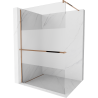 Mexen Kioto+ Duschwand mit Ablage Walk-in 70 x 200 cm, transparent/Mattglas, Roségold - 800-070-121-60-35
