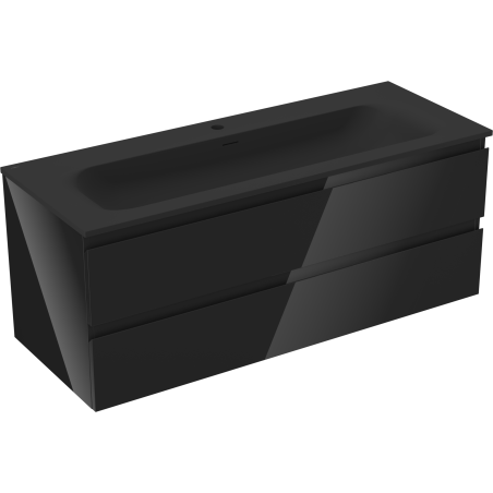 Mexen Orio mobile da bagno 120 cm con lavabo Vela, 2 cassetti, nero lucido/nero opaco - 91A10-12047-2-BFF70-W23M71
