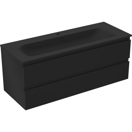 Mexen Orio Badezimmerschrank 120 cm mit Waschbecken Vela, 2 Schubladen, schwarz matt - 91A10-12047-2-BFF71-W23M71