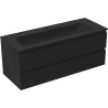 Mexen Orio Badezimmerschrank 120 cm mit Waschbecken Vela, 2 Schubladen, schwarz matt - 91A10-12047-2-BFF71-W23M71