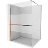 Mexen Kioto+ Duschwand mit Regal Walk-in 90 x 200 cm, transparent/matt, Roségold - 800-090-121-60-35